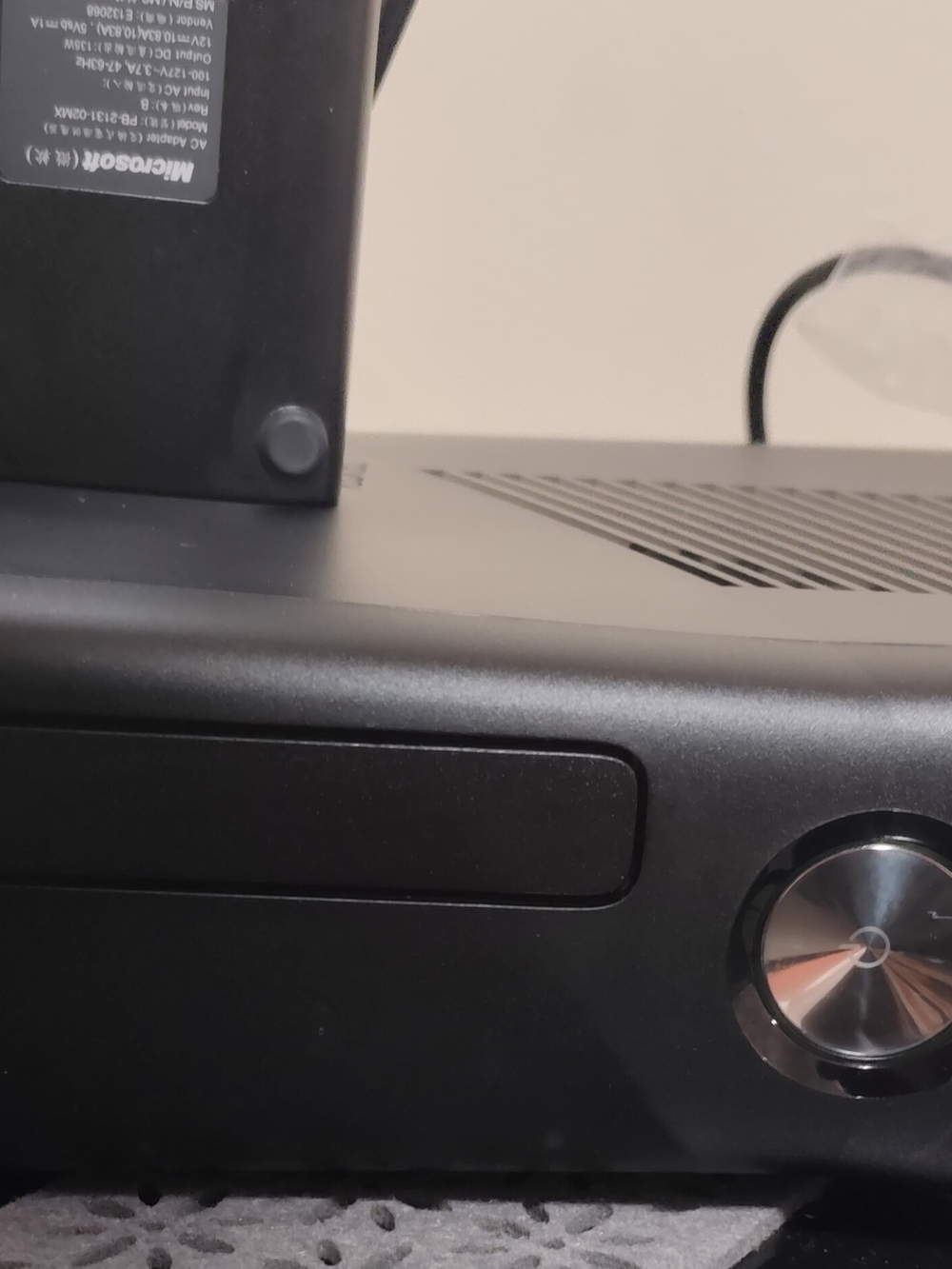 X box Microsoft Black Power Adapter with White Label